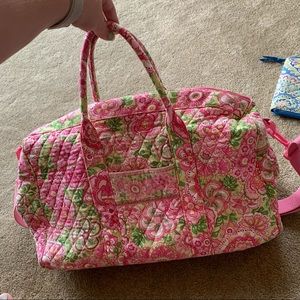 Vera Bradley pink petal duffel bag